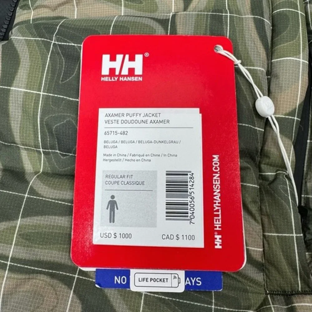 NEW $1000 Helly Hansen HOD Axamer Puffer Jacket & Vest! Camo Waterproof 600 Fill